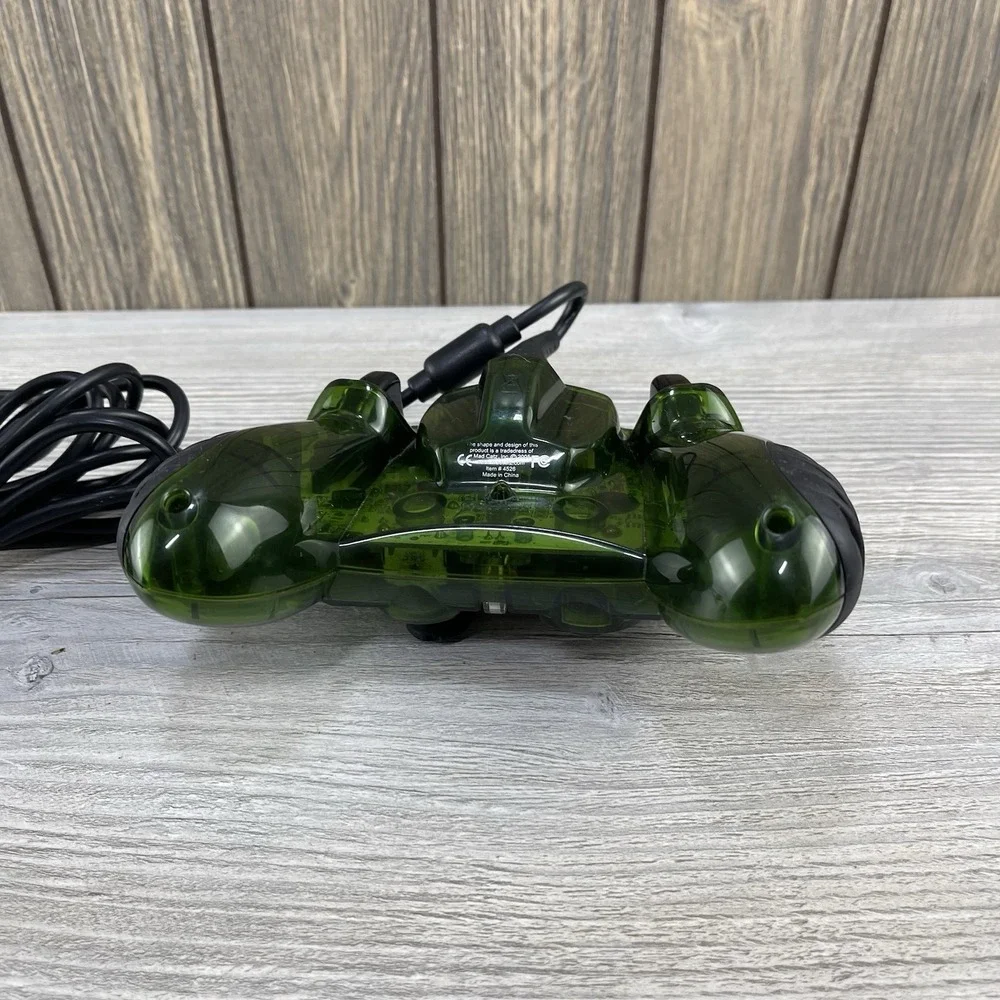 Mad Catz Turbo Gaming Controller Clear & Green Wired Original Xbox